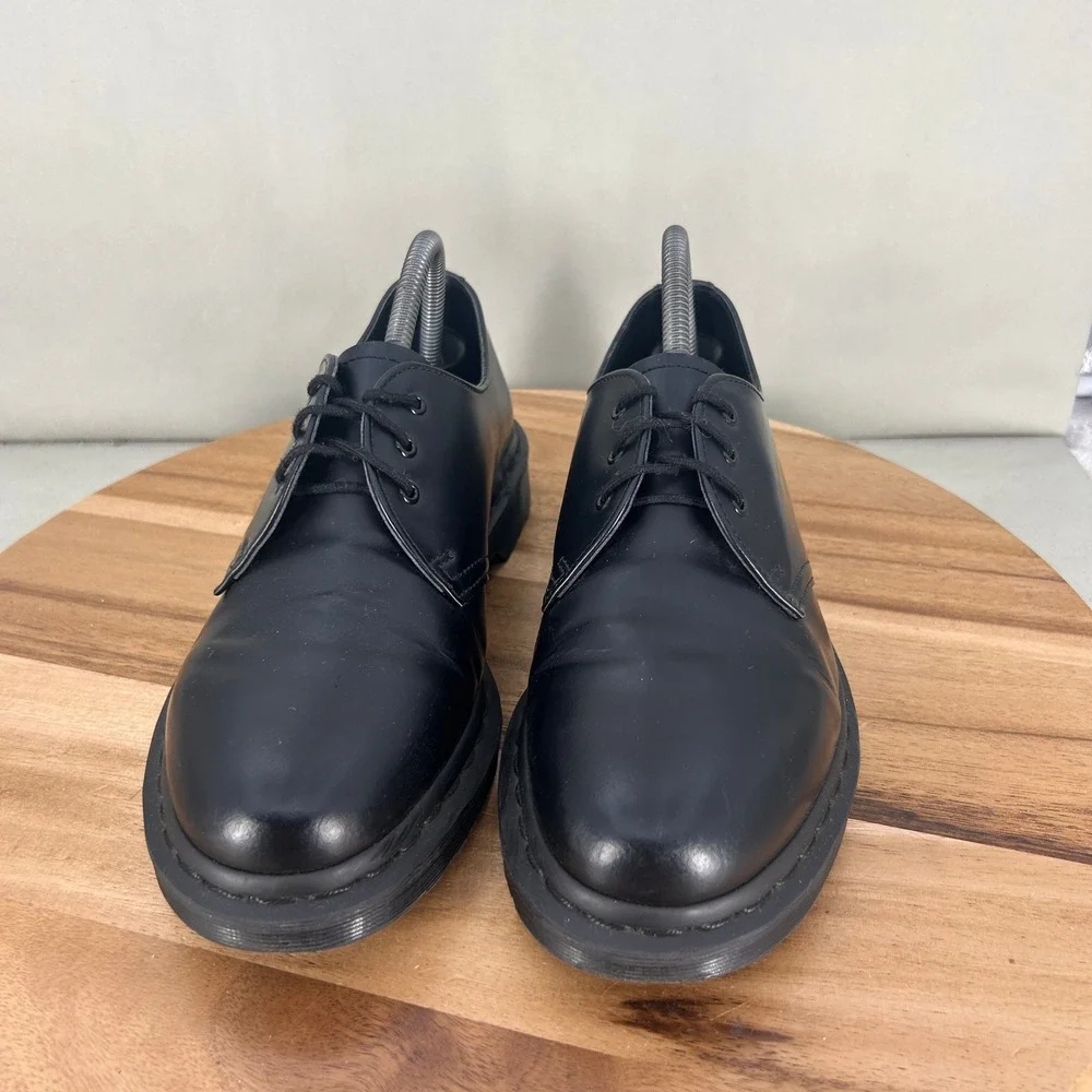 Dr. Martens 1461 Mono Black Smooth Leather 3-Eye Oxford Shoes Mens Size 8
